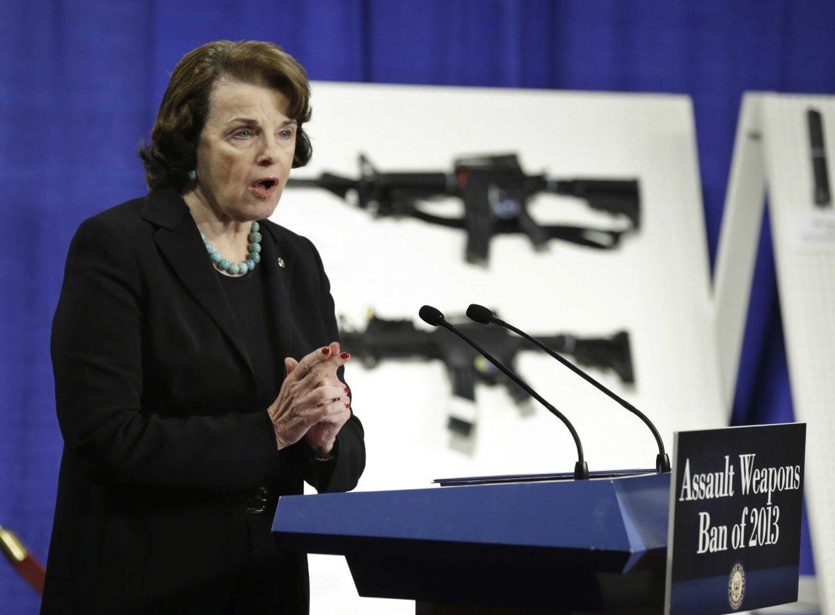 Sen. Dianne Feinstein, D-Calif. speaks during a news conference on Capitol Hill in Washington, Thursday, Jan. 24, 2013, to introduce legislation on assault weapons and high-capacity ammunition feeding devices. Congressional Democrats are reintroducing legislation to ban assault weapons but the measure faces long odds even after last month's mass school shooting in Newtown, Conn. The measure being unveiled Thursday is authored by Democratic Sen. Dianne Feinstein of California, who wrote the original assault weapons ban. That law expired in 2004 when Congress refused to renew it under pressure from the National Rifle Association. (AP Photo/Manuel Balce Ceneta)