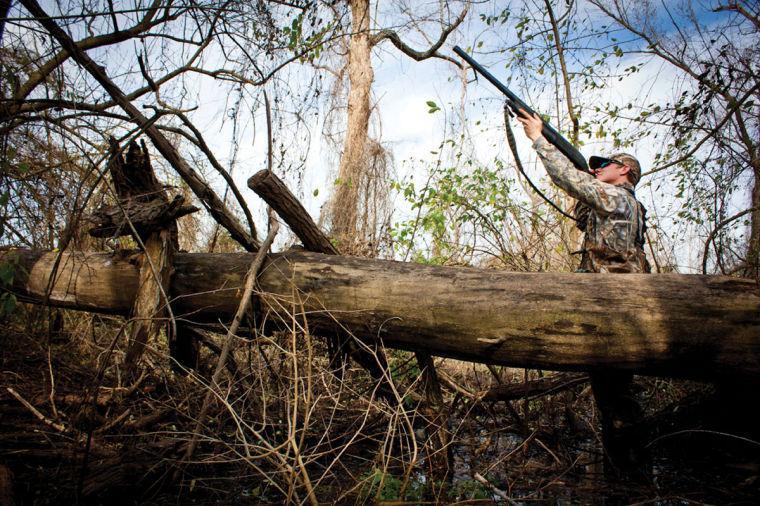 Patrick Siener duck hunting in Louisiana on Jan. 12, 2013.
 