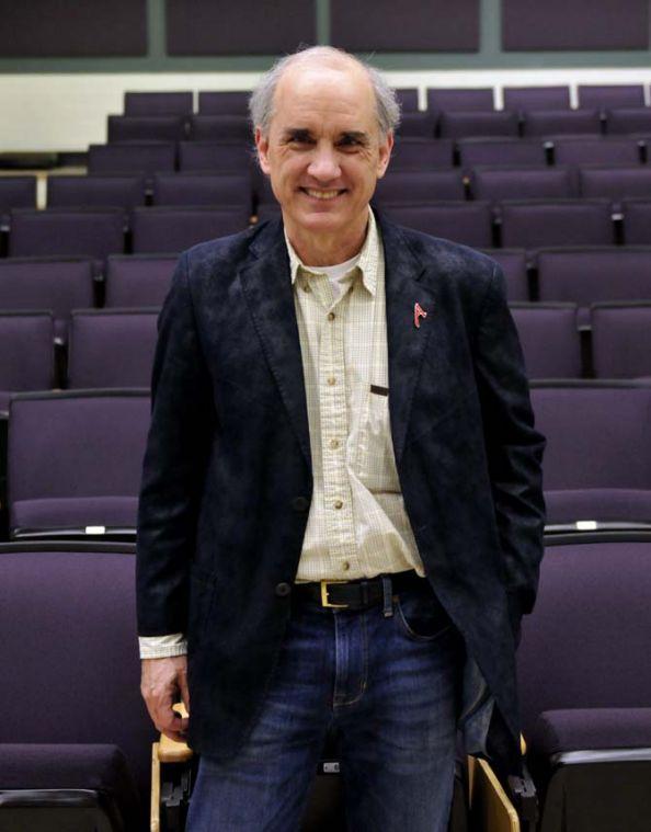 Atheist author Dan Barker stands in a classroom in Coates hall Thursday, Feb. 21. 2013, where he spoke to students and faculty.
 