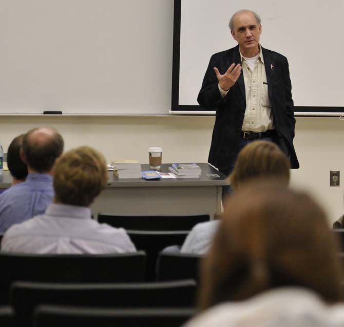 Atheist author Dan Barker speaks to students and faculty Thursday, Feb. 21. 2013, in Coates hall.
 