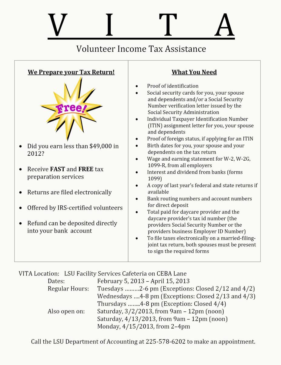 Need help filing your income taxes? Let the Volunteer Income Tax Assistance (VITA) program be your guide!