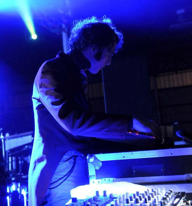 Alfred Darlington, known by his stage name Daedelus, performs electronic dance music on stage Saturday, March 9, 2013 at the Buku Music and Arts Project in New Orleans.
 