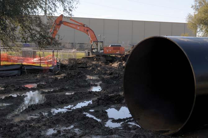 Construction on Nicholson Drive is part of Baton Rouge's new sewer rennovation project. March 11, 2013
 