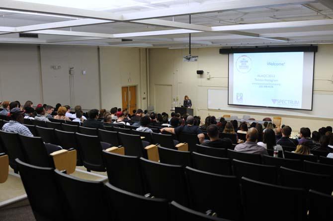 Alison Gill, the governmental affairs director for The Trevor Project, give the keynote address Saturday, March 23, 2013, at The 2013 Louisiana Queer Conference in Coates Hall.
 