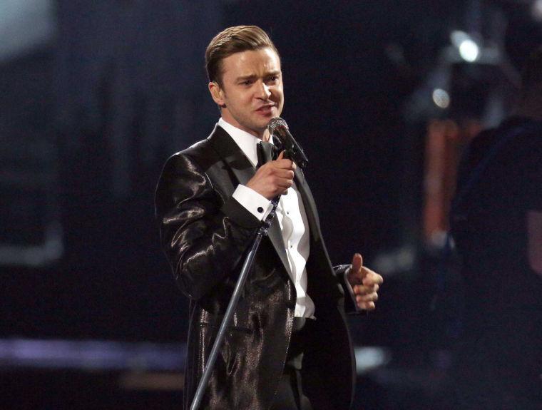 FILE - This Feb. 20, 2013 file photo shows Justin Timberlake during the BRIT Awards 2013 in London. "Saturday Night Live" on March 9, 2013 with Justin Timberlake had more viewers than anything the network aired in prime time last week. The badly slumping NBC had its lowest prime-time viewership average ever, even counting summer months when TV viewership naturally shrinks. (Photo by Joel Ryan/Invision/AP, file)
 