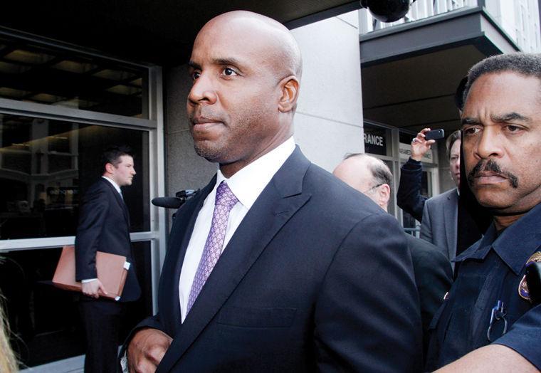 FILE - In this Wednesday, April 13, 2011 file photo, former baseball player Barry Bonds leaves federal court in San Francisco, after being found guilty of one count of obstruction of justice. Bonds' appeal of his obstruction of justice conviction is scheduled to be heard by a three judge panel of the 9th U.S. Circuit Court of Appeals, Wednesday, Feb. 13, 2013. (AP Photo/George Nikitin, File)