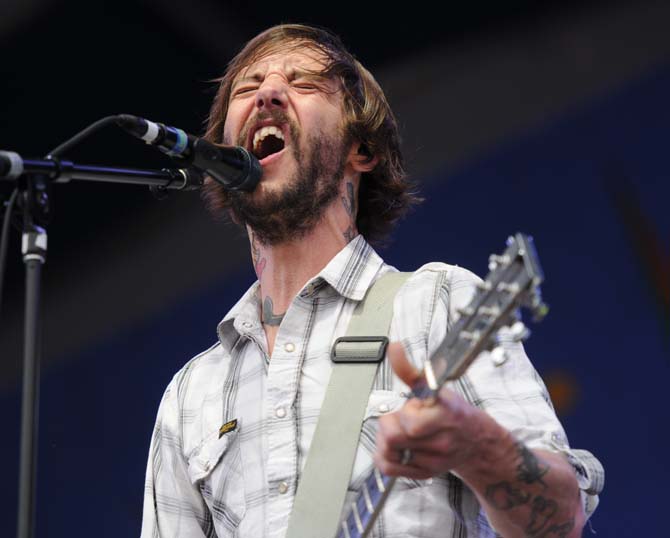 Ben Bridwell, lead singer of Band of Horses, performs Friday, April 26, 2013 at the New Orleans Jazz &amp; Heritage Festival on the Fair Grounds Race Course.
 