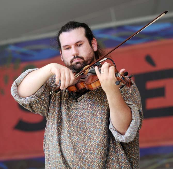 Dennis Stroughmatt et l'Esprit Creole performed April 27, 2013, at Festival International de Louisiane in Lafayette, La.
 