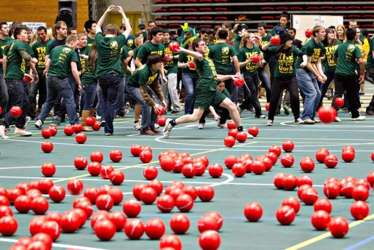 4,983 students, faculty and staff participated game of dodge ball attempting to break the Guinness World Record.
 