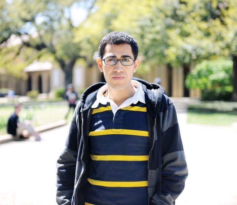 Mechanical Engineering PhD student Mohsen Ayoobi stands in the quad Tuesday, March 26, 2013.
 