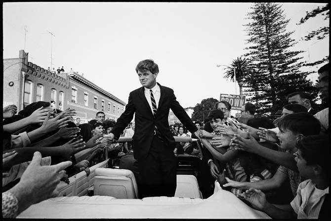 Renowned photojournalist Steve Shapiro took this picture of Robert Kennedy while following him during his career.
 