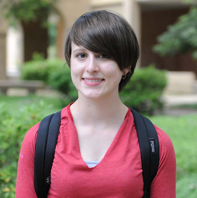 Architecture sophomore Shannon Livaudais, a smoker, tends to be mindful of others when smoking on campus.
 