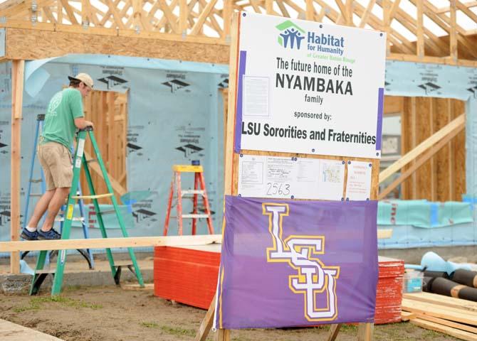 LSU Greeks and Habitat for Humanity build houses for two Baton Rouge families