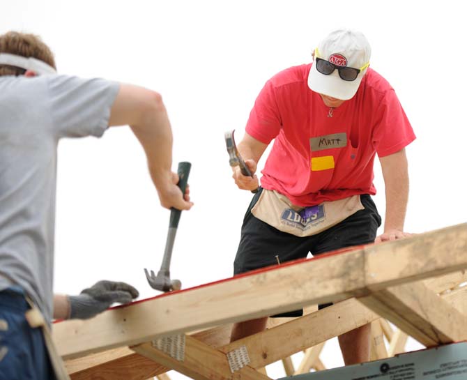 LSU Greeks and Habitat for Humanity build houses for two Baton Rouge families