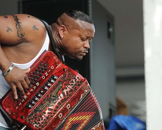 Dwayne Dopsie and the Zydeco Hellraisers plays Saturday, April 27, 2013 at the New Orleans Jazz &amp; Heritage Festival on the Fair Grounds Race Course.
 