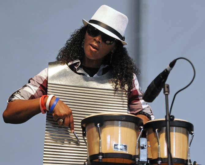 Lil' Buck Sinegal's Blues Band performs Saturday, April 27, 2013 at the New Orleans Jazz &amp; Heritage Festival on the Fair Grounds Race Course.
 