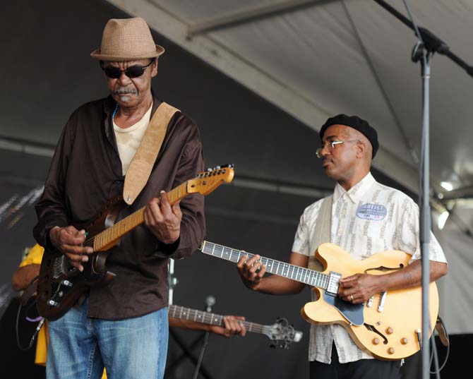 True Man Posse plays Saturday, April 27, 2013 at the New Orleans Jazz &amp; Heritage Festival on the Fair Grounds Race Course.
 