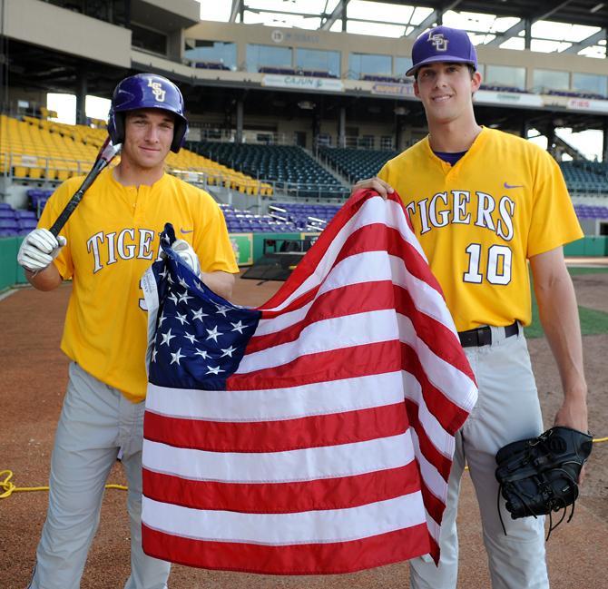 LSU freshman shortstop Alex Bregman (30) and sophomore pitcher Aaron Nola (10) were selected to play with Team USA this summer.
 