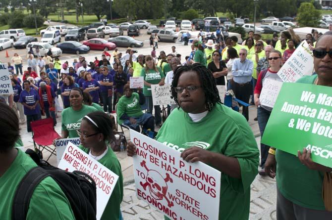 Crowds gather Tuesday, April 30, 2013, at the March on Baton Rouge on the State Capitol Steps.
 