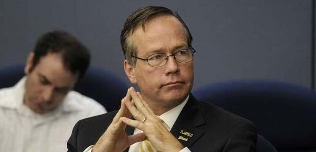 President Elect F. King Alexander listens to The Transition Advisory Team on Tuesday, April 16, 2013.
 