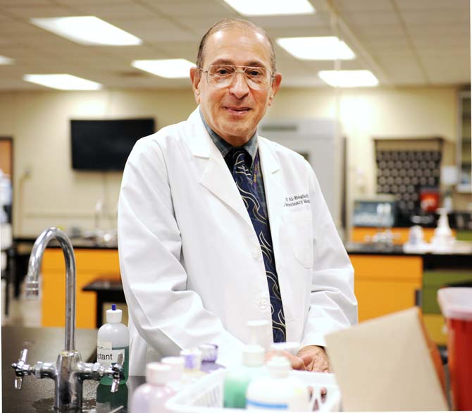 Dr. Fakhri Kareem Al-Bagdadi, LSU School of Veterinary Medicine associate professor, stands in a laboratory April 29, 2013, at the vet school. Al-Bagdadi has been a professor at the University for nearly 40 years.
 