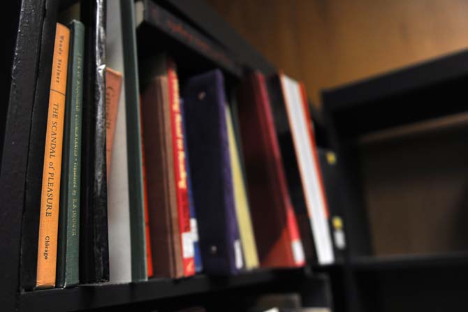 Behind a closed door and in a corner of Middleton Library lies an off-limits selection of books, with titles ranging from "The Scandal of Pleasure" to "Male Nude Now."