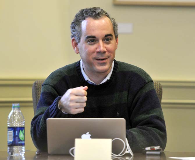 Vice Chancellor and CFO Eric Monday jokes around at his final Student Tech Fee Committee Meeting on November 28, 2012. Monday is leaving for the University of Kentucky before the Spring 2013 semester.