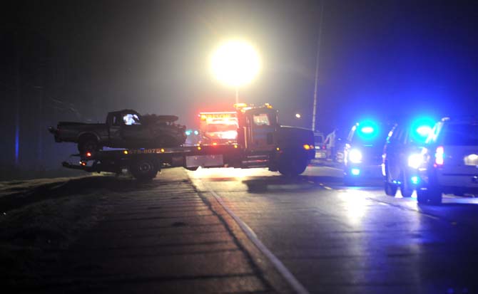 Chris Broussard's 2004 Nissan king-cab pickup truck is towed away Wednesday, August 28, 2013 near Geismar, Louisiana.&#160;