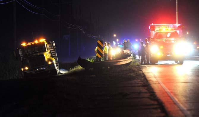 Chris Broussard's 2004 Nissan king-cab pickup truck is hooked up to a tow truck Wednesday, August 28, 2013 near Geismar, Louisiana.&#160;