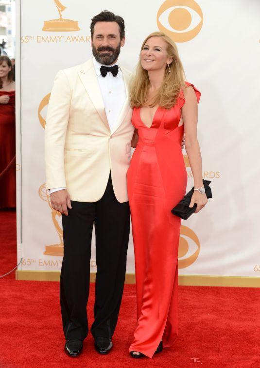 Jon Hamm looks like a lumberjack cater waiter. And tight, shiny, bright orange dresses are flattering on no one.