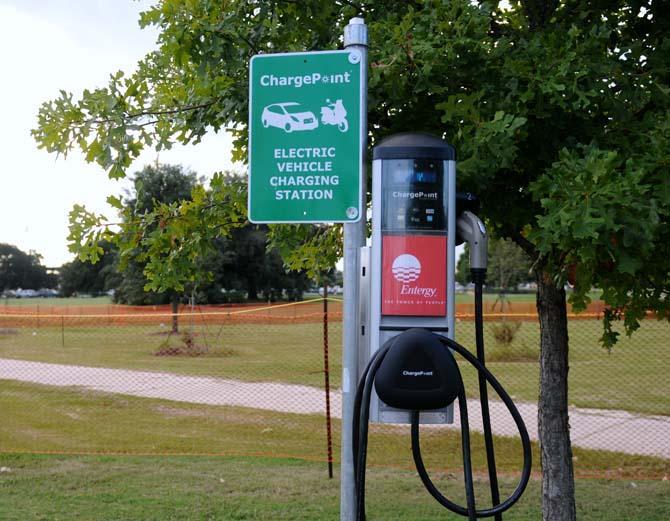 The charging station in the X-174 commuter lot off of Nicholson stands unused on Wednesday, September 18, 2013.