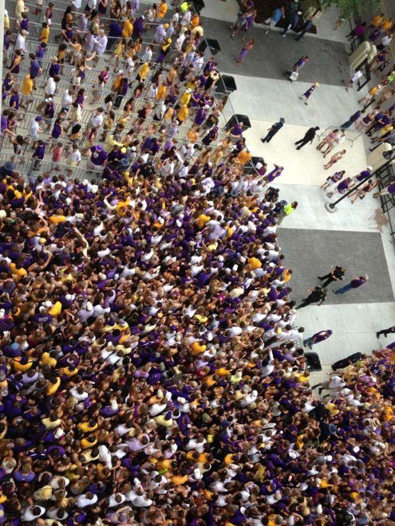 LSU students wait to enter Tiger Stadium Saturday, Sept. 7, 2013 before the Tigers' game against UAB.