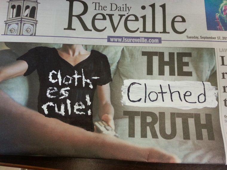 Noor Abuhaja submitted this rendering of The Daily Reveille in response to the Sept. 17 article "The Naked Truth."