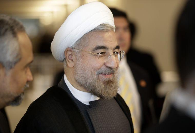 Iranian President Hassan Rouhani walks through the hallway during the 68th session of the General Assembly at United Nations headquarters, Thursday, Sept. 26, 2013. (AP Photo/Seth Wenig)