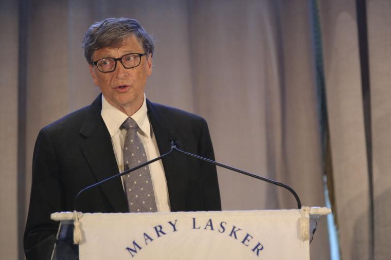 Bill Gates delivers a speech during the 2013 Lasker Awards ceremony, Friday, Sept. 20, 2013 at the Pierre Hotel in New York. Bill and Melinda Gates received the 2013 Lasker Bloomberg Pubic Service Award. Since 1945 the Lasker Awards has recognized the contributions of scientists, physicians, and public servants who have made major advances in the understanding, diagnosis, treatment, cure, and prevention of human disease. (AP Photo/Mary Altaffer)