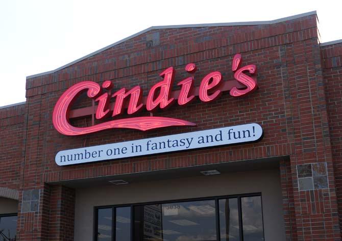 Cindie's is a sex shop in Sherwood Forest that's well-stocked with colorful lingerie, sex toys, and other miscellaneous phallic objects.