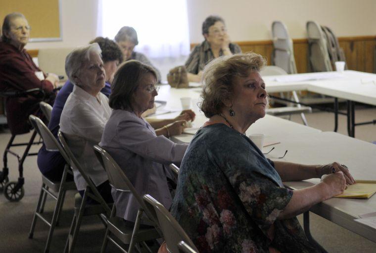 Debby Berger, Lynn Loftin, Annette Anniston, Carolyn Douglas, Margaret Beauchame, and Kathleen Harris attend an OLLI class on Monday, Sept. 16, 2013 at First Baptist Church in St. Francisville, Louisiana.