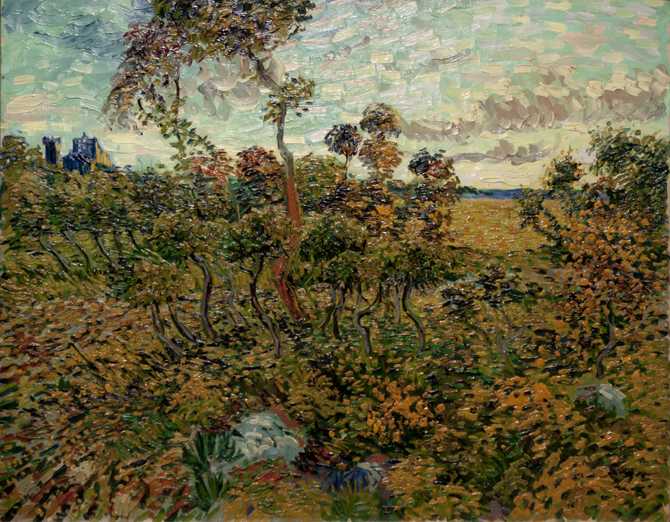 "Sunset at Montmajour" was put on display Tuesday, Sept. 24, 2013, at Amsterdam's Van Gogh Museum. The painting was declared this month as a genuine work by van Gogh.