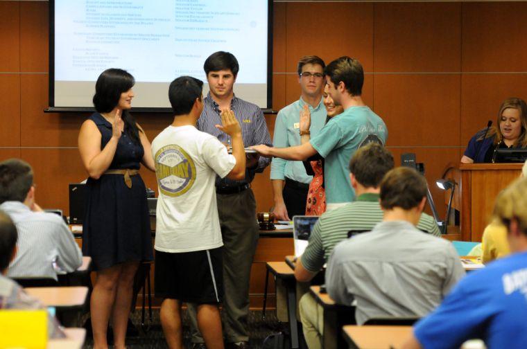 *see SG writer* New senators are sworn into the Student Government Senate on Wednesday, Aug. 28, 2013.