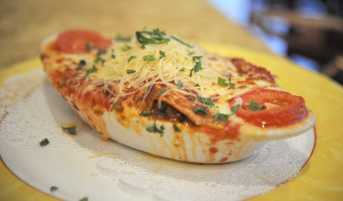 Lasagna at Louisiana Pizza Kitchen, Sunday, Oct. 13, 2013.