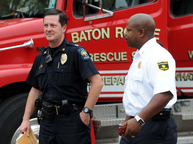 Huey P. Long Field House roof ignites