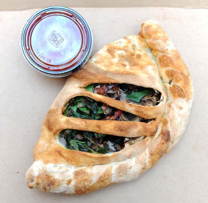 Garden Alfredo calzone from Rotolos