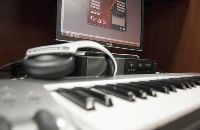 Finale is available for students to score and produce their music in the Music Resource Department in Middleton Library.