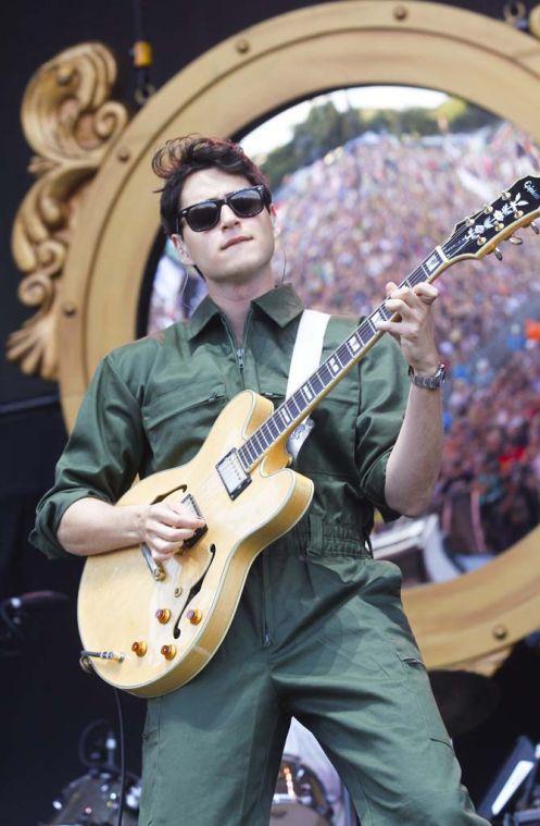 Ezra Koenig with Vampire Weekend performs on Day 1 of the 2013 Austin City Limits Music Festival at Zilker Park on Friday, Oct. 4, 2013, in Austin, Texas. (Photo by Jack Plunkett/Invision/AP)