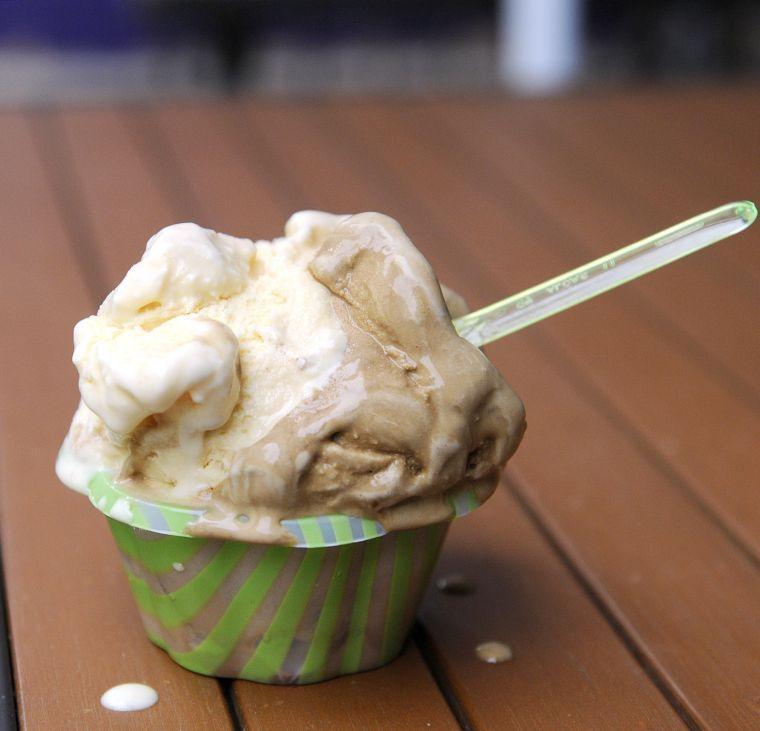 Biscotti and coffee cookie flavored gelatto from Bacio Di Roma.