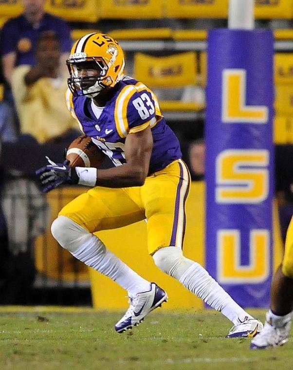 LSU freshman wide reciever Travin Dural (83) weaves down the field Saturday, Oct. 26, 2013, during the Tigers' 48-16 win against Furman in Tiger Stadium.