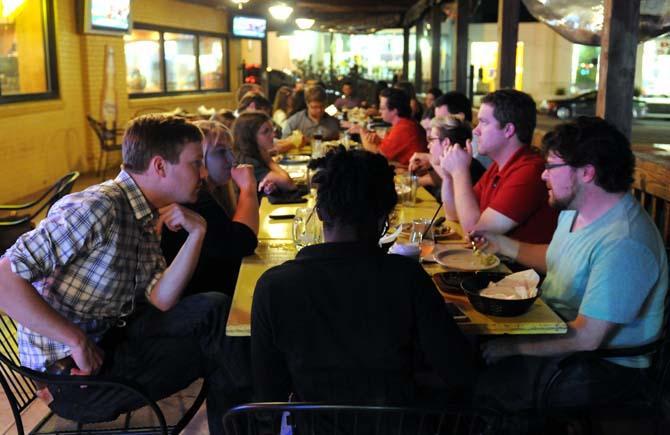 Members of the new LSU student organization, Progressive Student Alliance, congregate for their first meeting at Serranos Salsa Company on Friday, Oct. 18, 2013.