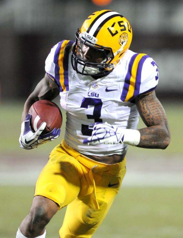 LSU junior Odell Beckham Jr (3) runs to make a touchdown on Saturday October 5, 2013 during the 59-26 victory game against Mississippi State in Davis Wade Stadium.