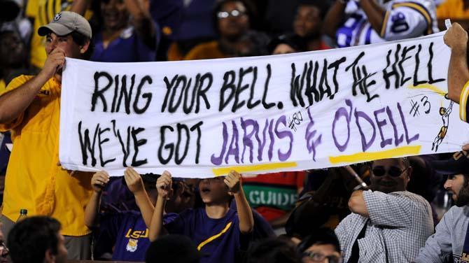 LSU fans hold up a supportive sign on Saturday Oct. 5, 2013 during the 59-26 victory against Mississippi State in Davis Wade Stadium.