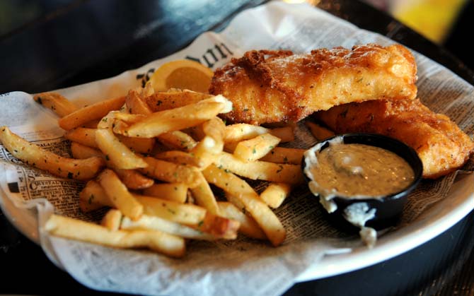 Fish and Chips at The Londoner on Sherwood Forest Blvd.